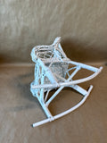 White Wicker Doll Rocking Chair