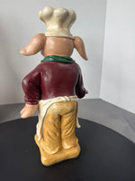 (A) Resin Pig Chef Statue