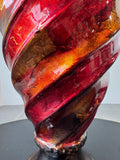 Heather Ann Creations Red & Gold Foil Spiral Ceramic Vase