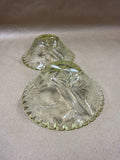 Pair Of Yellow Depression Glass Floral Bowls