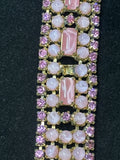 Gold Tone Bracelet with Pink & Purple Stones (Missing One Purple Stone)