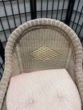 AS IS***Ayers Furniture Cream Tone Wicker Chair with Cushions***READ DESCRIPTION***