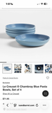 4-Piece Le Creuset Individual Pasta Bowls in Chambray Blue