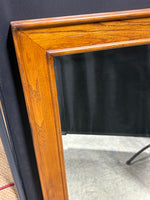 Beveled Mirror w/Heavy Honey Tone Wooden Frame