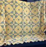 (F) Yellow Log Cabin Reversible Handmade Quilt