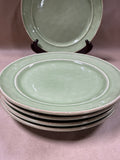 Set Of 5 Pottery Barn Cambria Green Mint Green Dinner Plate