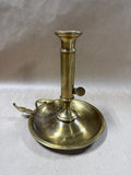 Large Brass Candlestick Holder With Slide Ejector