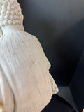 XL Textured White Sitting Zen Buddha AS IS (READ DESCRIPTION CAREFULLY)