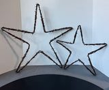 Pair of Rustic Barbed Wire Stars