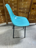 Mid Century Modern Unbranded Turquoise ColorFiberglass Chair (Herman Miller Style)