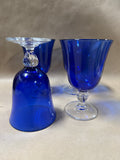 Set Of 4 Cobalt Blue Cristal d'Arques Glasses Goblets // 5 Sets Available // PRICED INDIVIDUALLY