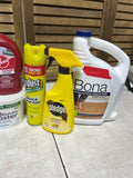 Cleaning Lot (K) Most bottles at least half full