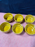 Set of 6 Mustard and Brown Ramekins