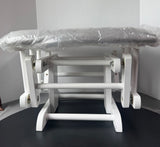 White Windsor Gliding Nursery Ottoman with Gray Cushion