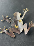 Metal Frog Wall Sculpture; Signed