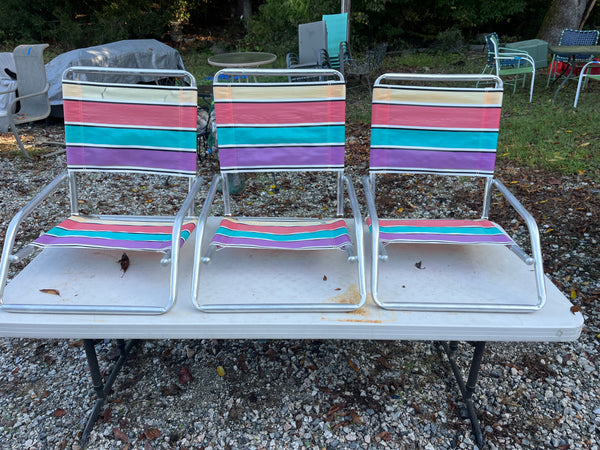 Set of 3 Low Sitting Beach Chairs