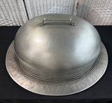 Crate & Barrel Silva XL Oval Floral Punched Metal Covered Turkey Platter