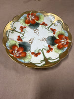 (A) Limoges Floral Gold Trim Saucer Plate