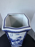 Heavyweight Blue & White Chinoiserie Ceramic Umbrella Stand