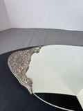 Godinger Silver Oval Vanity Tray Mirror With Ornate Silver Handles
