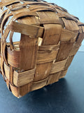 Primitive Vintage Woven Wastebasket