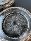 Pair of Frank M. Whiting Pressed Glass & Sterling Silver Coasters