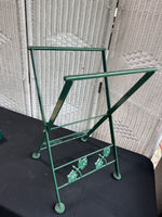 Green 2-Piece Metal & Wooden Tile Top Tray Table