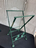 Green 2-Piece Metal & Wooden Tile Top Tray Table