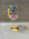 Handpainted Lolita “Not Tonight” Wine Glass With Case