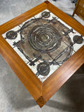 Danish Mid Century Modern Teak Coffee Table with Tile Top by OX ART, 2 Available, PRICED INDIVIDUALLY, $695 Each