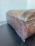 Asian Inspired Woven Bamboo & Rattan Vintage Storage Chest