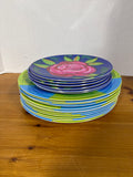18 Piece Rose Melamine Dinner And Salad Plates