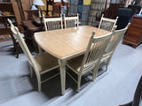 Two Tone Dining Table with Leaf and 6 Chairs ***HEAVY ITEM***READ DETAILS ON PICK UP POLICY***