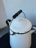 White Enamelware Vintage Metal Coffee Pot