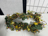Autumn Themed Faux Floral Oval Candle Ring