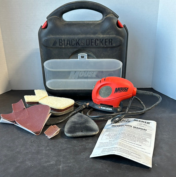 Black Decker Mouse Sander Polisher with Acessories Case