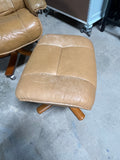Hjellegjerde Mobler Leather Chair on Casters with Ottoman