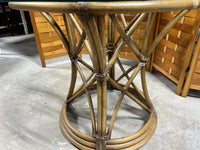 Bamboo Style Rattan Glass Top Table , NO CHAIRS