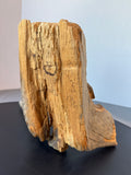 Artist Signed Hand Carved Grizzly Bear on Wooden Stump