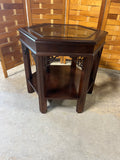 Hexagon Side Table with Glass