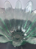 Large Green Glass Flower Bowl