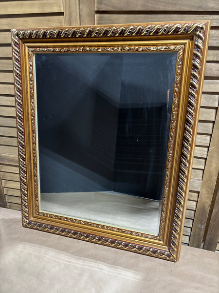 Gold Framed Beveled Mirror - See Description