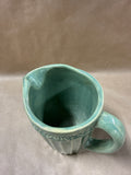 (G) Green Stoneware Pottery Pitcher