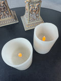Pair of Ornate Candleholders with Flameless Candles (WORKS)