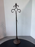 Brown Wrought Iron Parisian Style Freestanding Wreath Holder