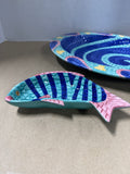 Mosaic Clay Art Fish Chips And Dip Tray With Box