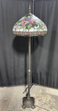 Tiffany Style Roses Stained Glass 2-Way Floor Lamp (WORKS)