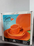 (G) Homer Laughlin Fiestaware 5-Piece Tangerine Place Setting in Box