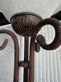 Heavyweight Rustic Metal Scroll Torchiere Floor Lamp (WORKS)