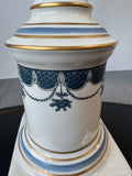 Blue & White Ceramic Candlestick Table Lamp (WORKS)